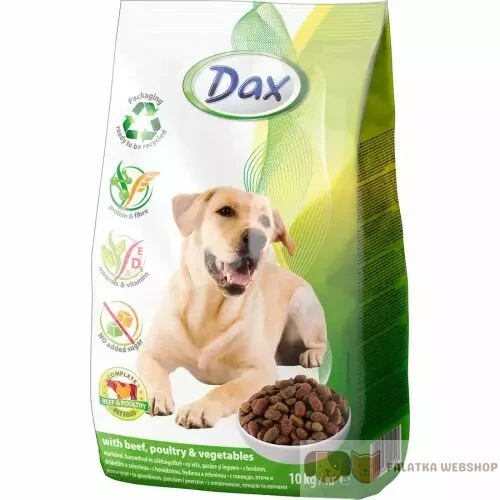 Dax 10kg kutyatáp csirke, marha és csirke-marha zöldség ízekben 1 Dax 10kg kutyatáp csirke, marha és csirke-marha zöldség ízekben