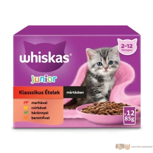 Whiskas junior klasszikus válogatás alutasak 12x85g 1 Whiskas junior klasszikus válogatás alutasak 12x85g